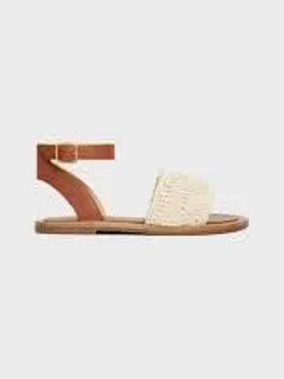 Triomphe Maccram Lympia Sandals Brown - CELINE - BALAAN 2