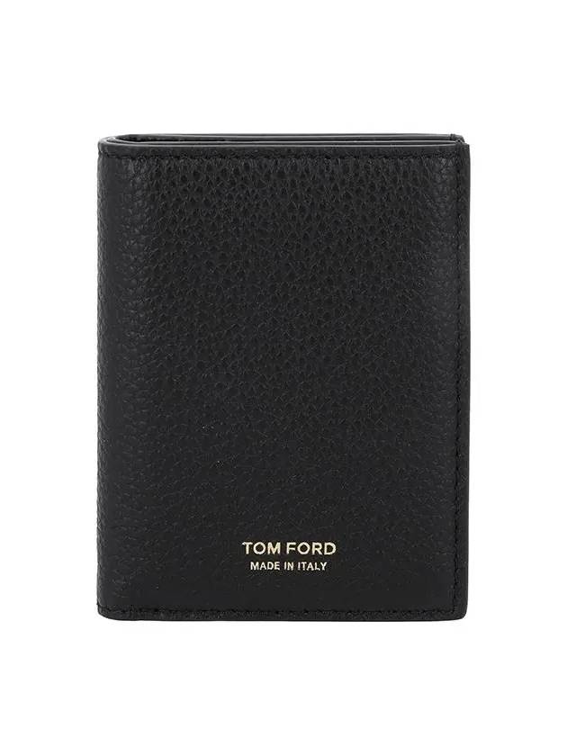 T Line Logo Fold Card Wallet Black - TOM FORD - BALAAN 3