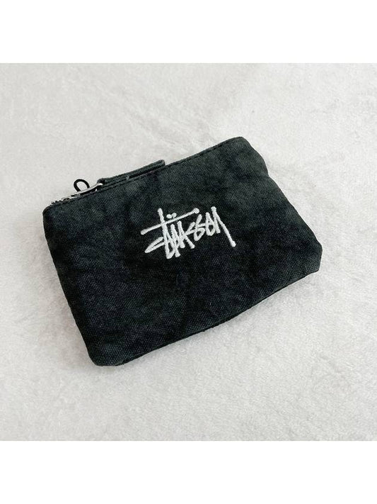 Canvas Coin Pouch Wallet Washed Black - STUSSY - BALAAN 2