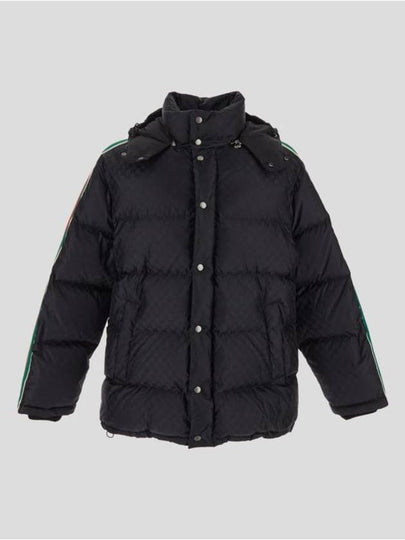 GG Jacquard Hooded Padding Jacket Black - GUCCI - BALAAN 2