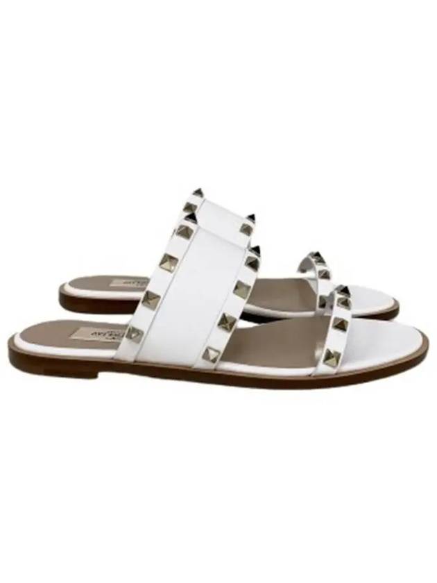 S0X28 VBP 001 Rockstud Slippers White - VALENTINO - BALAAN 1