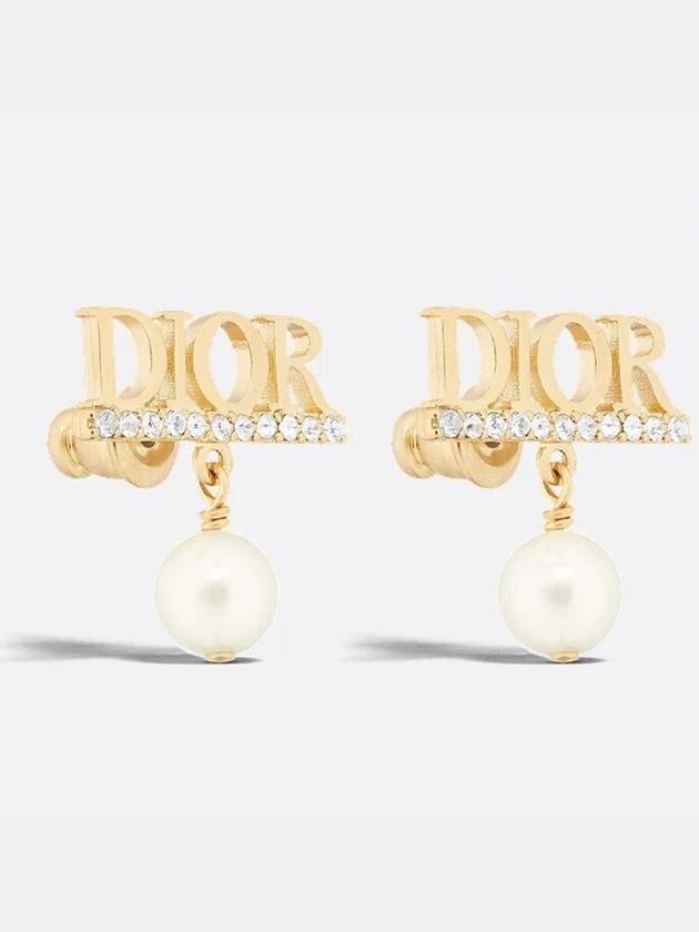 Dior evolution earrings gold finish metal white - DIOR - BALAAN 3