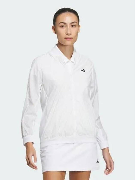 Lightweight printed woven jacket women s golf white gray one 6582 693583 - ADIDAS - BALAAN 1