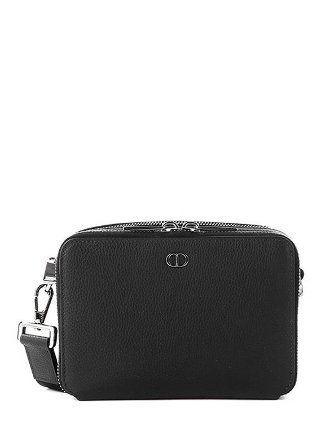 CD Icon Logo Pouch Leather Cross Bag Black - DIOR - BALAAN.