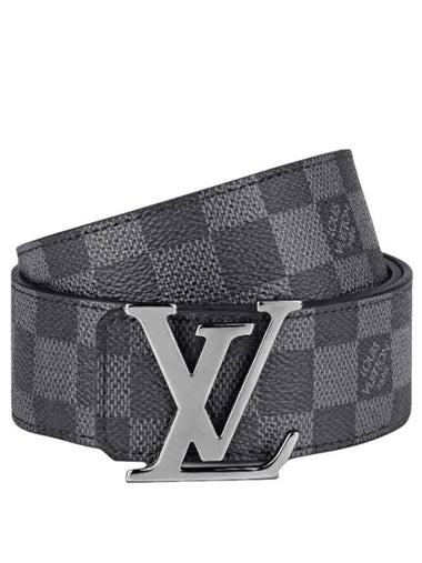 Initiales Reversible 40MM Leather Belt Black Grey - LOUIS VUITTON - BALAAN 1