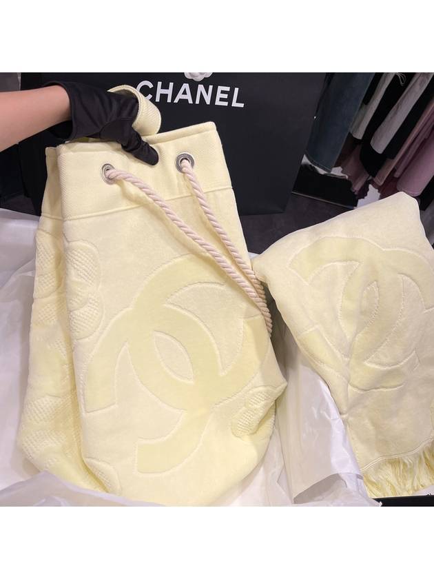 Backpack Nylon Beach Towel Backpack Ivory Large - CHANEL - BALAAN 3