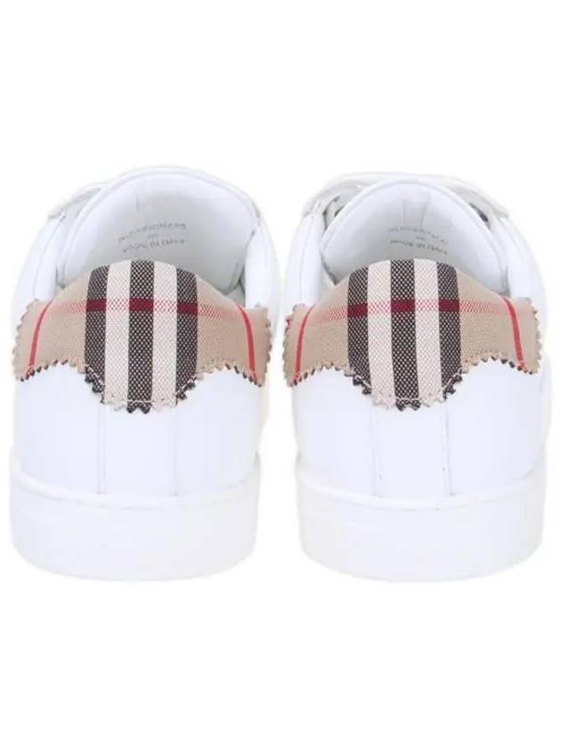 Leather Suede Check Cotton Low Top Sneakers White - BURBERRY - BALAAN 4