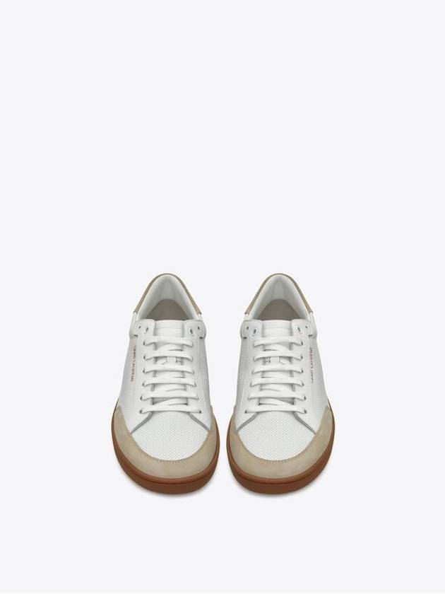 Court Classic Perforated Beige Tab Low Top Sneakers White - SAINT LAURENT - BALAAN 4