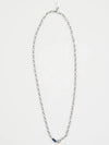 RYUL+WAI: Blue Cubic Pendant Surgical Chain Necklace - RYUL+WAI: - BALAAN 5