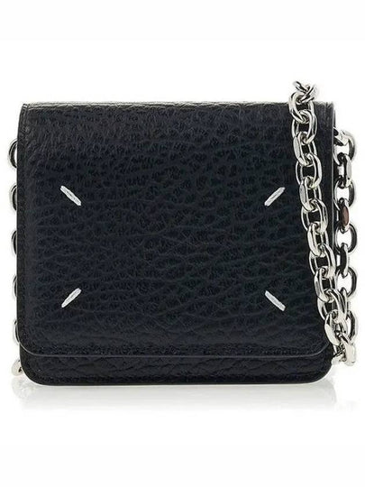 Embroidery Logo Chain Cald Wallet Black - MAISON MARGIELA - BALAAN 2