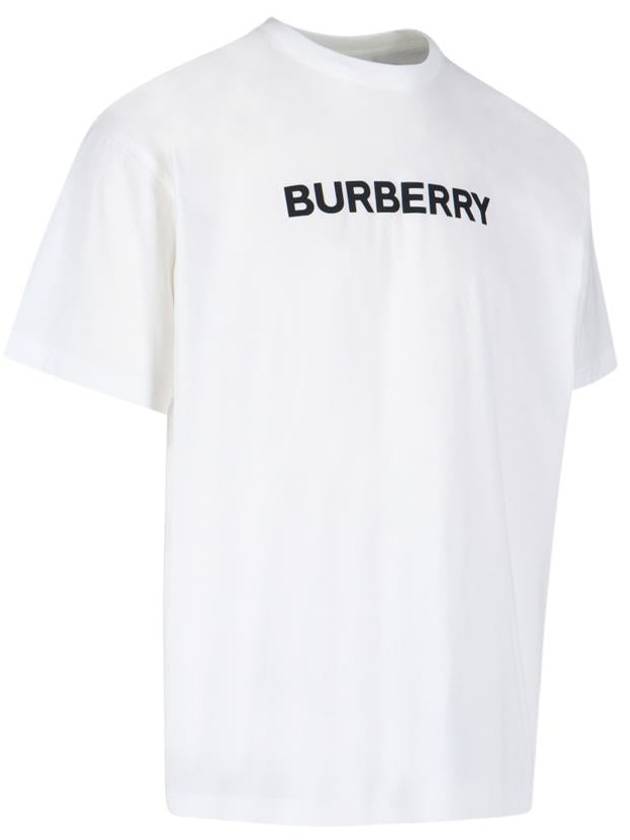 logo print cotton short sleeve t-shirt white - BURBERRY - BALAAN 3