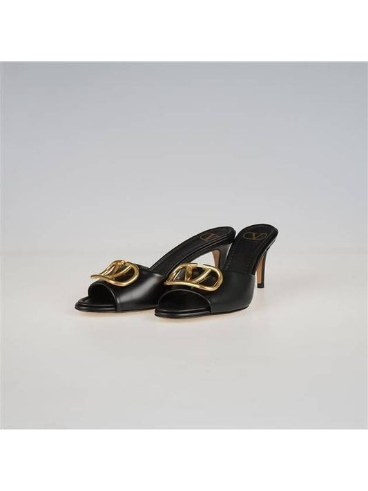 V LOGO Mule Sandals Black W2S0EL1DSH 0NO Heel 7cm - VALENTINO - BALAAN 2