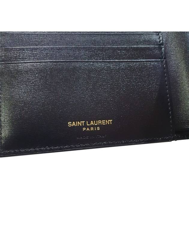 Tiny Monogram Half Wallet Black Gold - SAINT LAURENT - BALAAN 5