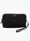 Triangle Logo Re-Nylon Pouch Bag Black - PRADA - BALAAN 2