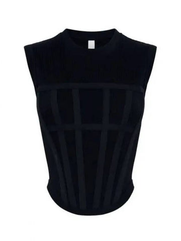 Women s Bond Bodice Knit Top Black Ivory C3094R23 - DION LEE - BALAAN 1