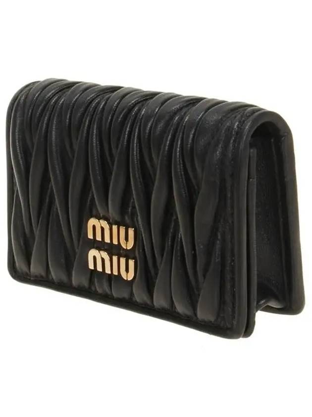 Matelasse Nappa Leather Half Wallet Black - MIU MIU - BALAAN 3