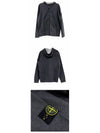 Men's Waffen Patch Fleece Zip Up Hoodie Charcoal - STONE ISLAND - BALAAN 5