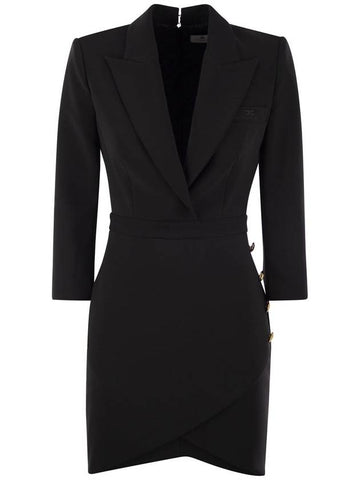 Robe-manteau in crepe with buttons at the hip - ELISABETTA FRANCHI - BALAAN 1