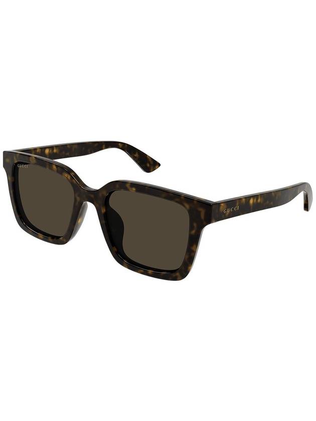 Eyewear Side Logo Square Frame Sunglasses Havana - GUCCI - BALAAN 3