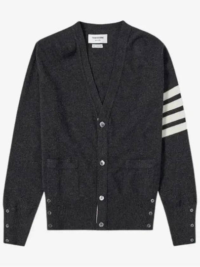 Men's Diagonal Classic Cashmere Cardigan Dark Grey - THOM BROWNE - BALAAN 2