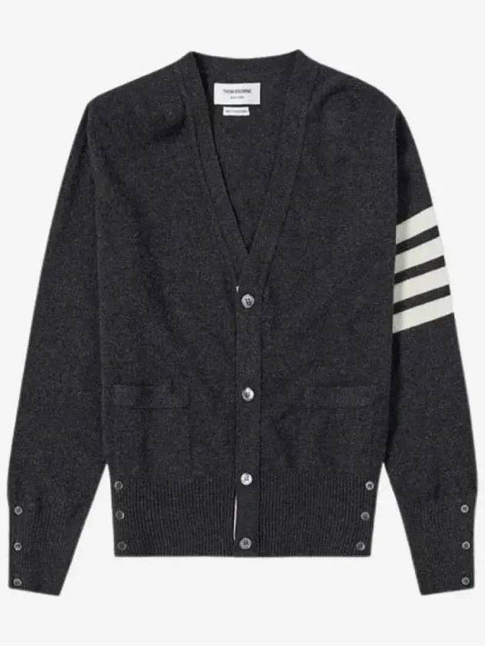 Men's Diagonal Classic Cashmere Cardigan Dark Grey - THOM BROWNE - BALAAN 2