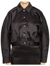 Double Satin Shorts Jacket Black - GANNI - BALAAN 4