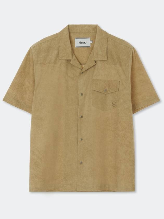 Western Dyed Milling Open Collar Shirt_Camel_W - KINETO - BALAAN 3