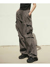 Cargo pocket string nylon banding wide pants charcoal gray - THE GREEN LAB - BALAAN 4