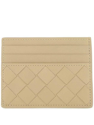 Intrecciato leather card wallet porridge - BOTTEGA VENETA - BALAAN 1