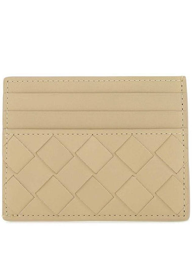 Intrecciato leather card wallet porridge - BOTTEGA VENETA - BALAAN 1