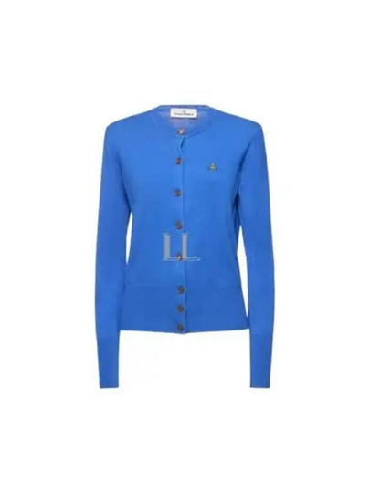 Bea Logo Cardigan Blue - VIVIENNE WESTWOOD - BALAAN 2