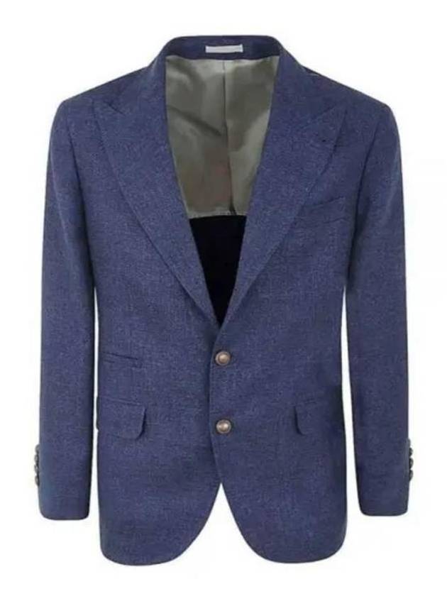 Linen Wool Blazer Jacket Blue - BRUNELLO CUCINELLI - BALAAN 2