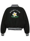 Embroidery Windbreaker Jacket Jumper Signature Quilting Varsity Black MCFW23OT 1BK - MACKY - BALAAN 3