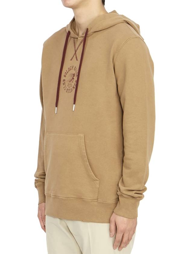 Logo Print Cotton Hoodie Malt - GOLDEN GOOSE - BALAAN 5