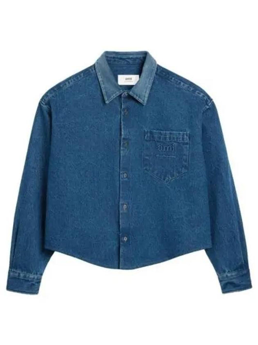 Washed Button-Up Denim Jacket Blue - AMI - BALAAN 2