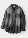 Biowashing two pocket denim shirt black - INDUST - BALAAN 3