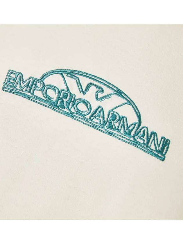 Embroidered Logo Short Sleeve T-Shirt Ivory - EMPORIO ARMANI - BALAAN 5