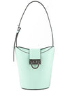 Salvatore TRIFOLIO leather bucket bag light blue - SALVATORE FERRAGAMO - BALAAN.