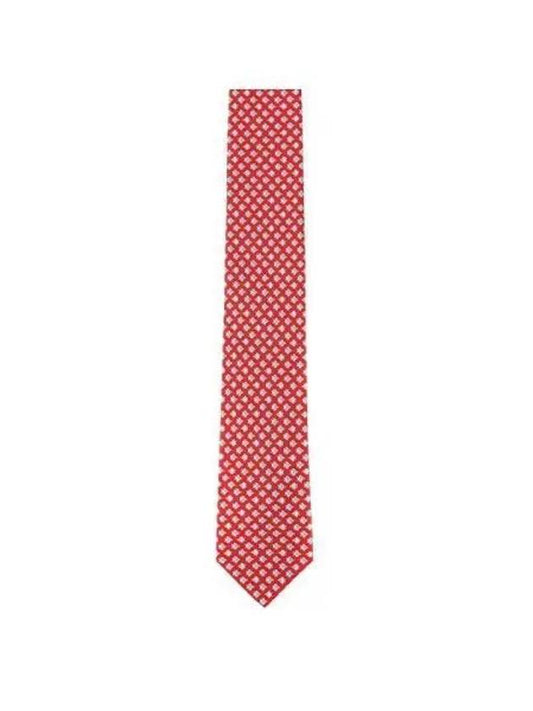 Men’s Fish Print Silk Tie Red - SALVATORE FERRAGAMO - BALAAN 2