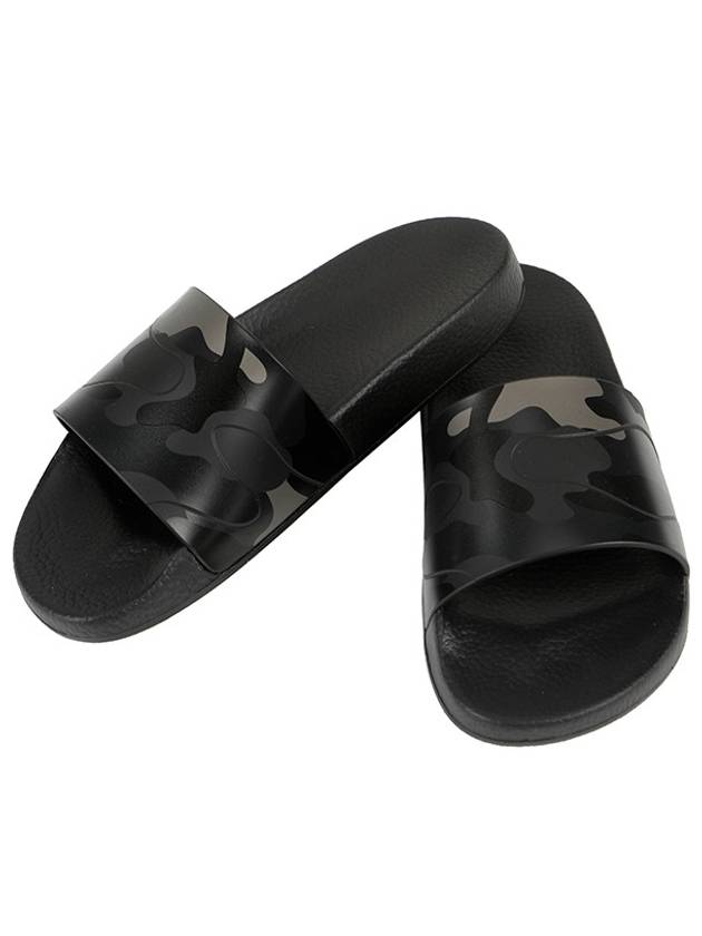 Camouflage Slippers Black - VALENTINO - BALAAN.