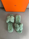 Oran Shearing Sandals Vert Deau - HERMES - BALAAN 4