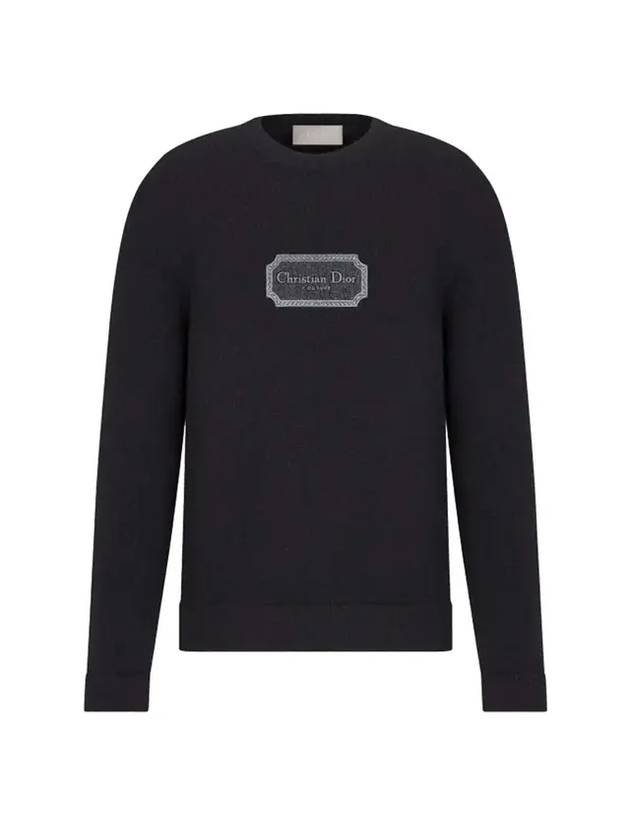 Couture Embroidered Cashmere Jersey Knit Top Black - DIOR - BALAAN 1