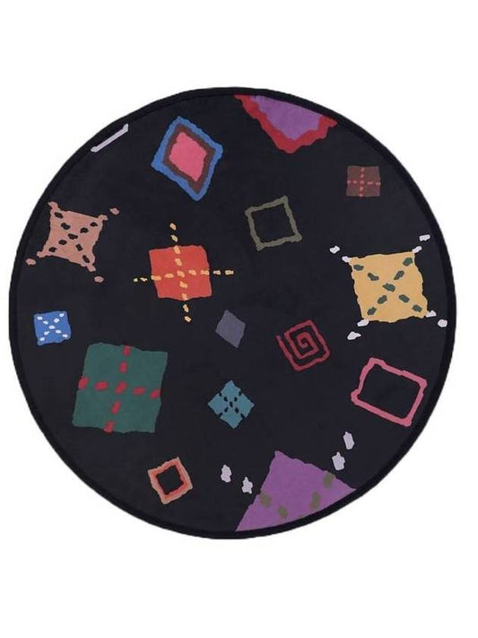 Argyle Circle Rug Black - UNALLOYED - BALAAN 1