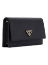 Triangle Logo Leather Mini Bag Black - PRADA - BALAAN 5