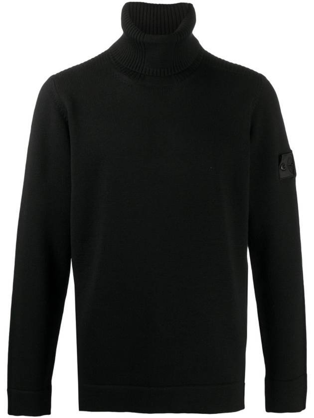 Shadow Project Wool Turtleneck Black - STONE ISLAND - BALAAN 1