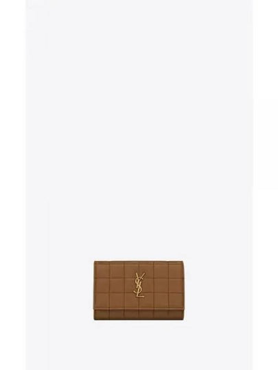 Cassandra Quilting Leather Half Wallet Brown - SAINT LAURENT - BALAAN 2