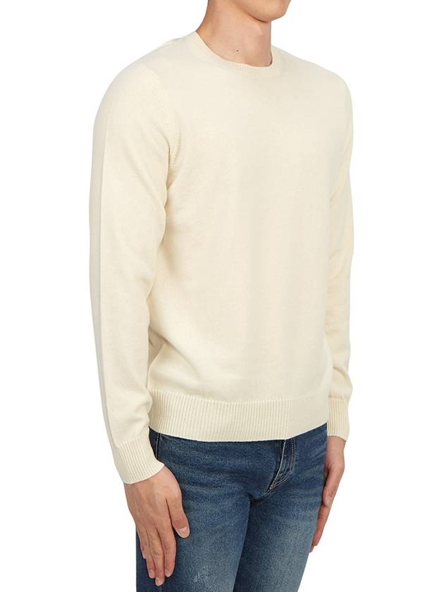 Men's Crew Neck Cashmere Knit Top Off White - DRUMOHR - BALAAN 4