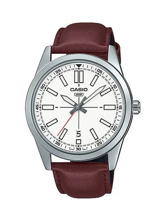 Men's Leather Wrist Watch MTPVD02L7E - CASIO - BALAAN 1
