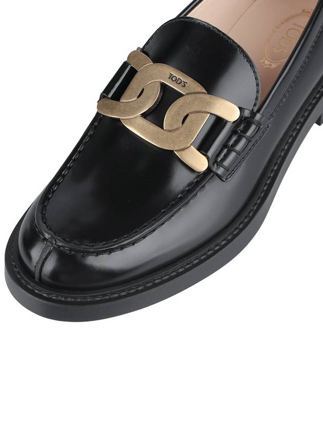 Brushed Leather Chain Loafers Black - TOD'S - 8