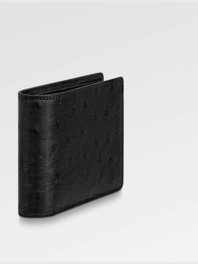 men's wallet ostrich leather black - LOUIS VUITTON - BALAAN 3
